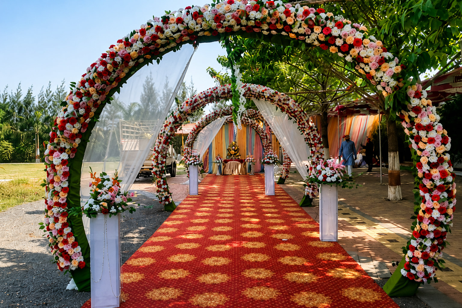 Floral Arch Wedding Aisle