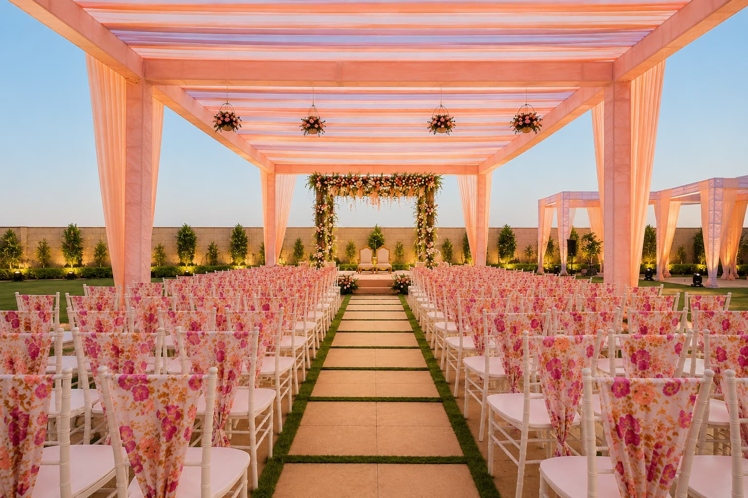White House Lawn Evening Setup
