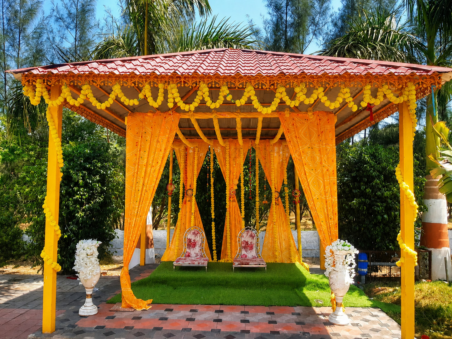 Haldi Celebration Decor Mandap