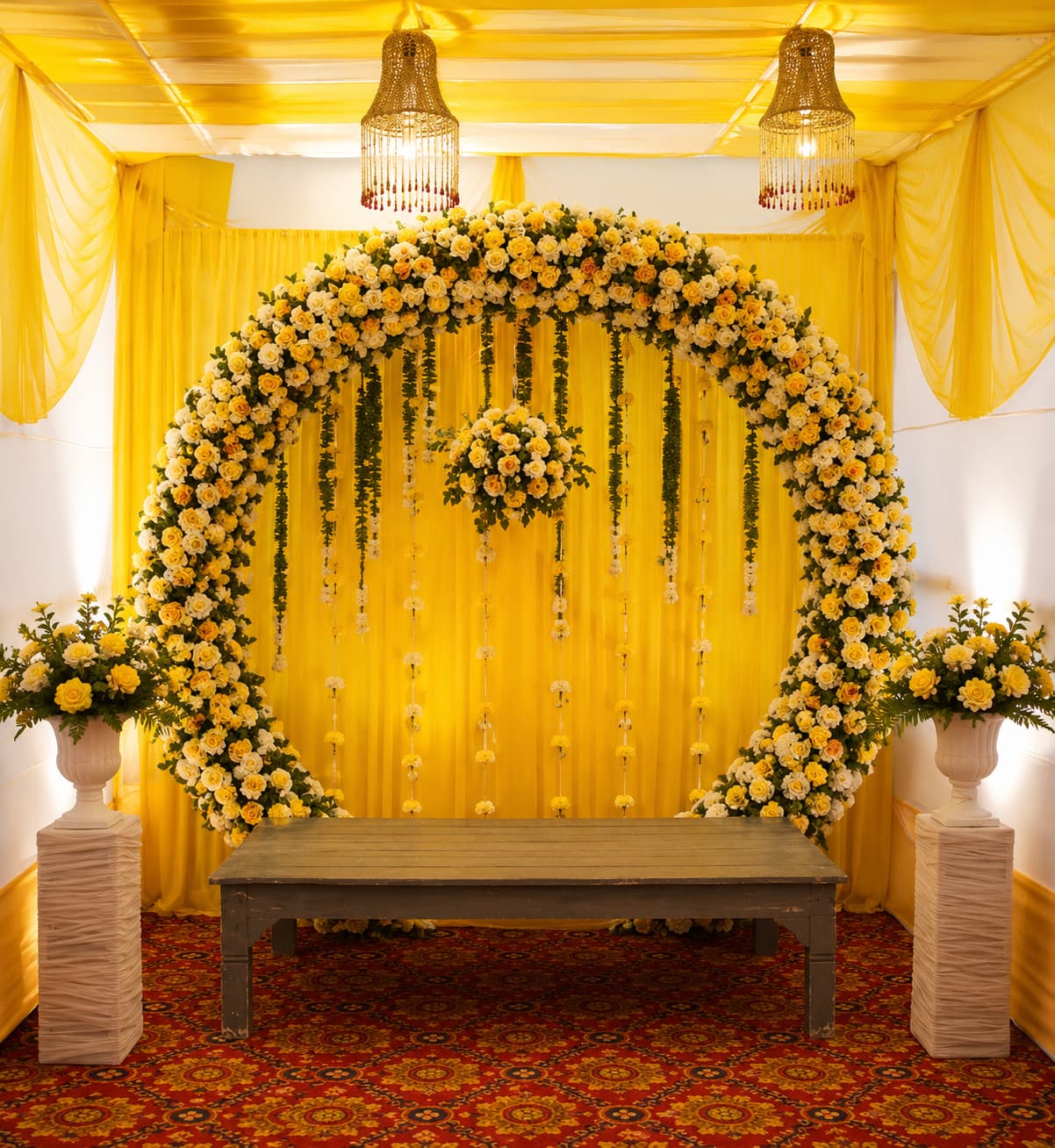 Circular Floral Backdrop Decor
