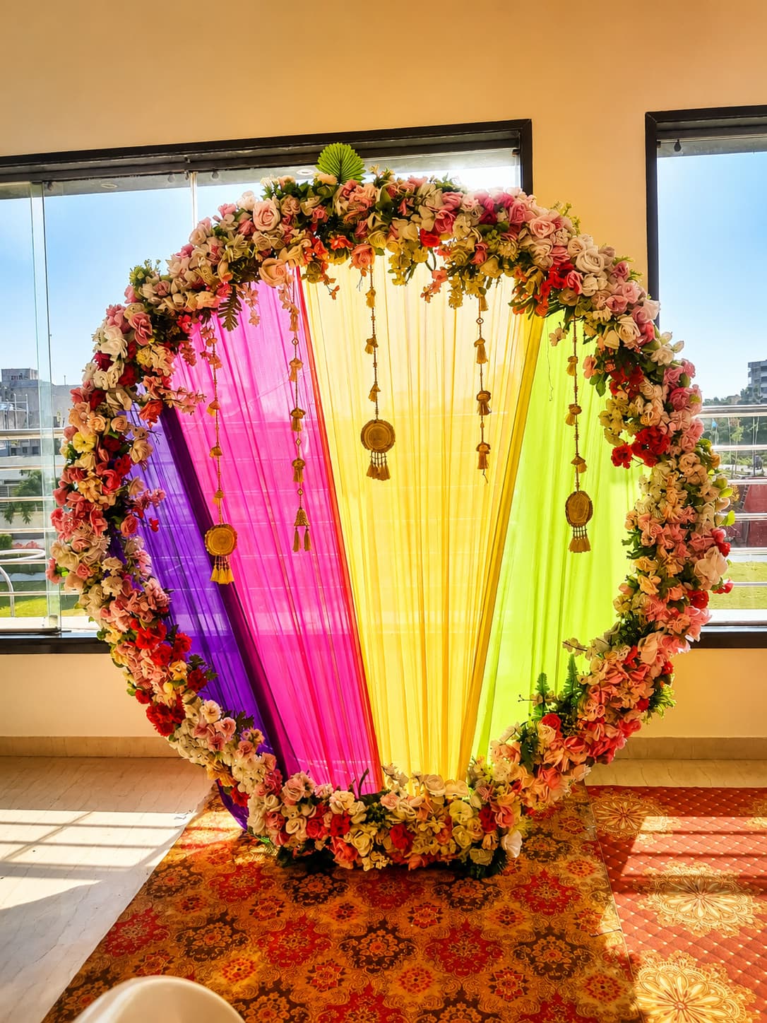 Rainbow Floral Arch by Sunlit Windows